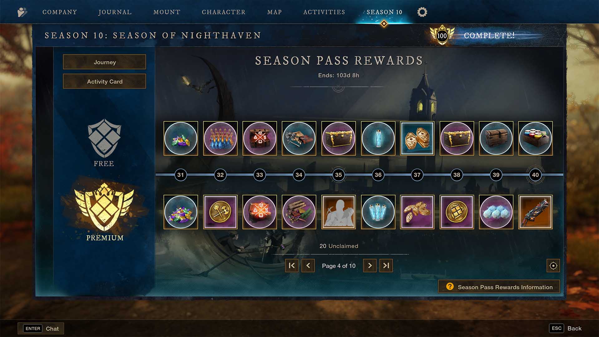 new world season 10 season pass rewards 40